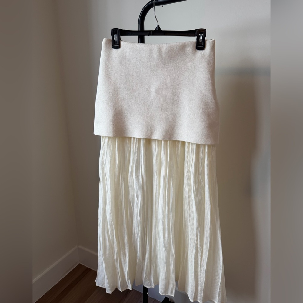 ZARA Cream mixed knit skirt - Picture 2 of 5